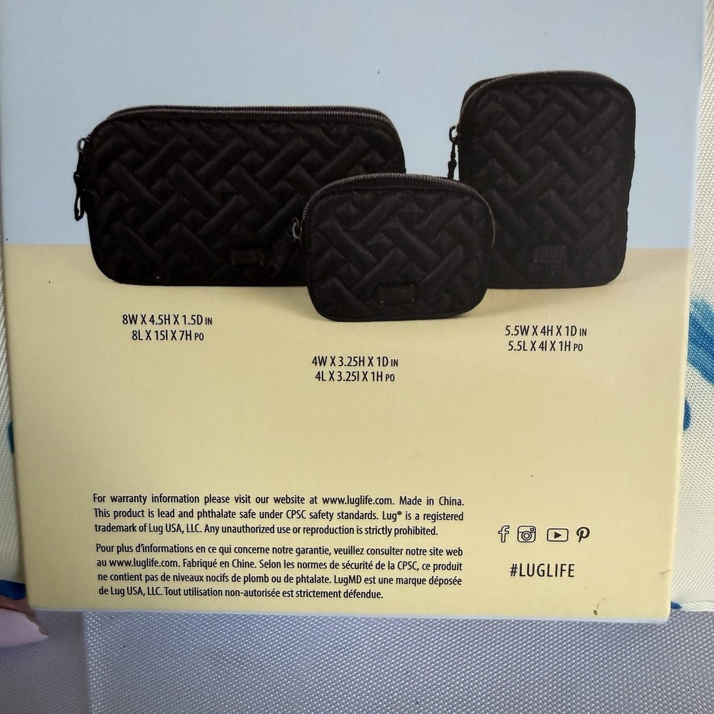 NWT Lug Dragonfly Multicolor 3-Piece Storage Cosmetic Makeup Travel Pouch Set - Picture 7 of 9